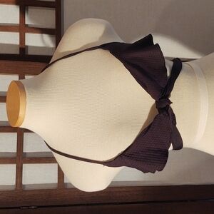 Aerie Scoop Black Halter Neck Strappy Bikini Top Sz S